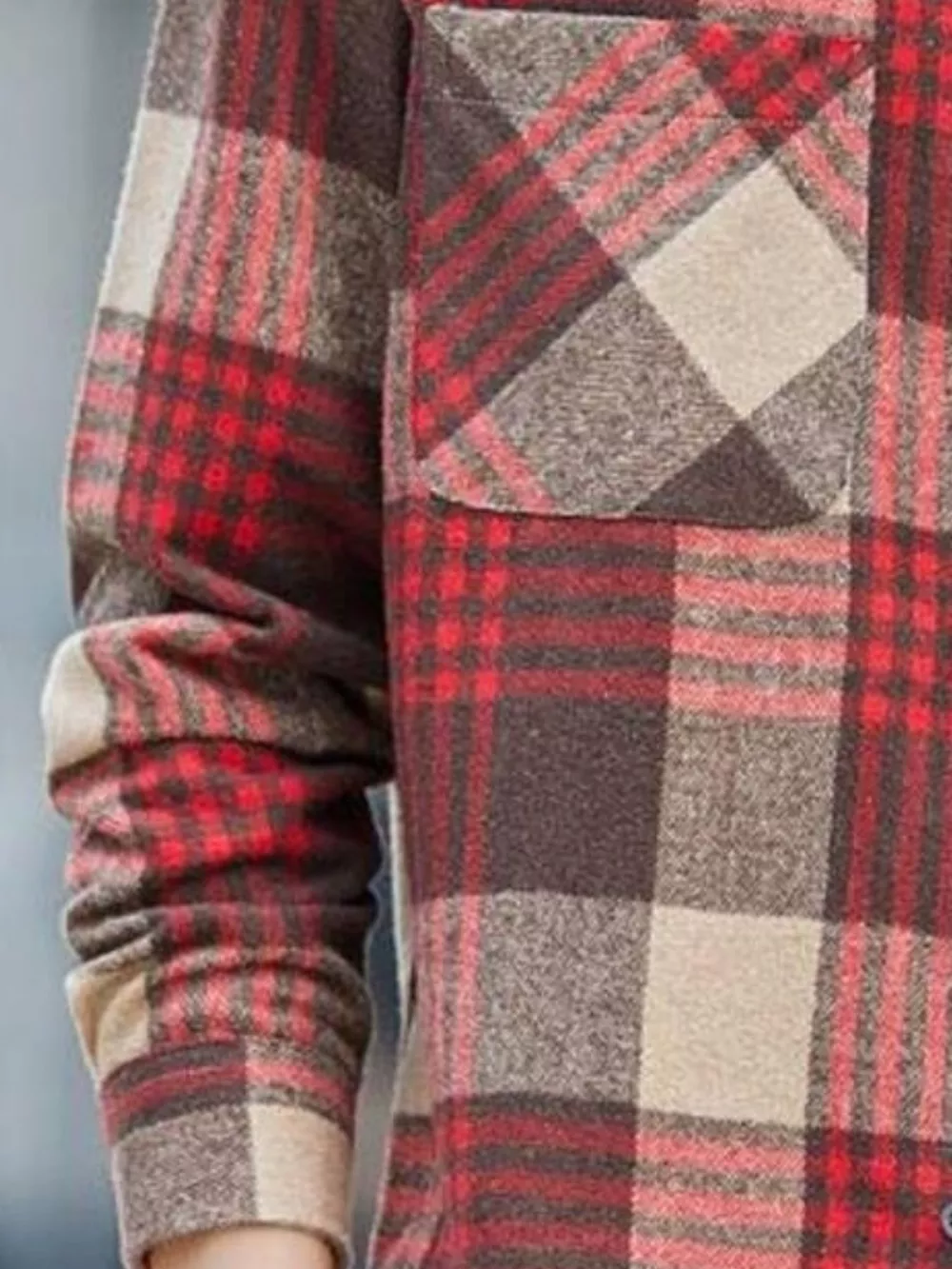 Men's Plus Size Casual Plaid Long Sleeve Shirt, image 5