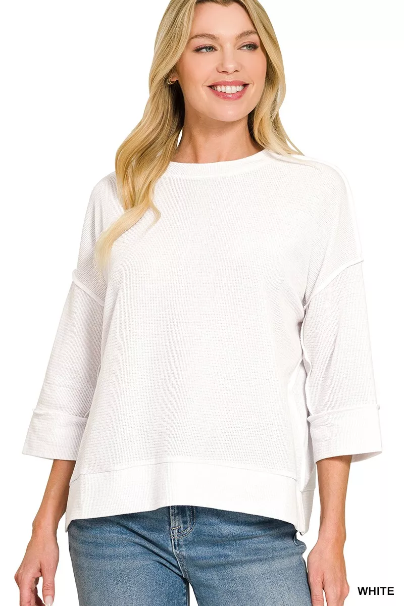 Double Knit 3/4 Sleeve Top, image 2
