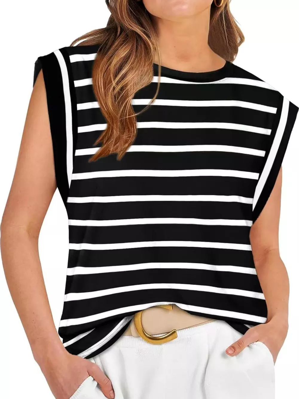 Striped Round Neck Tank