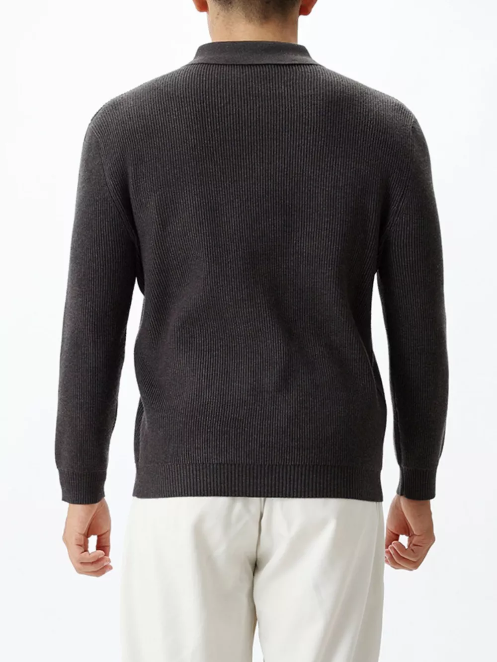 Men's Plus Size Ribbed Knit Quarter-Zip Sweater, image 6