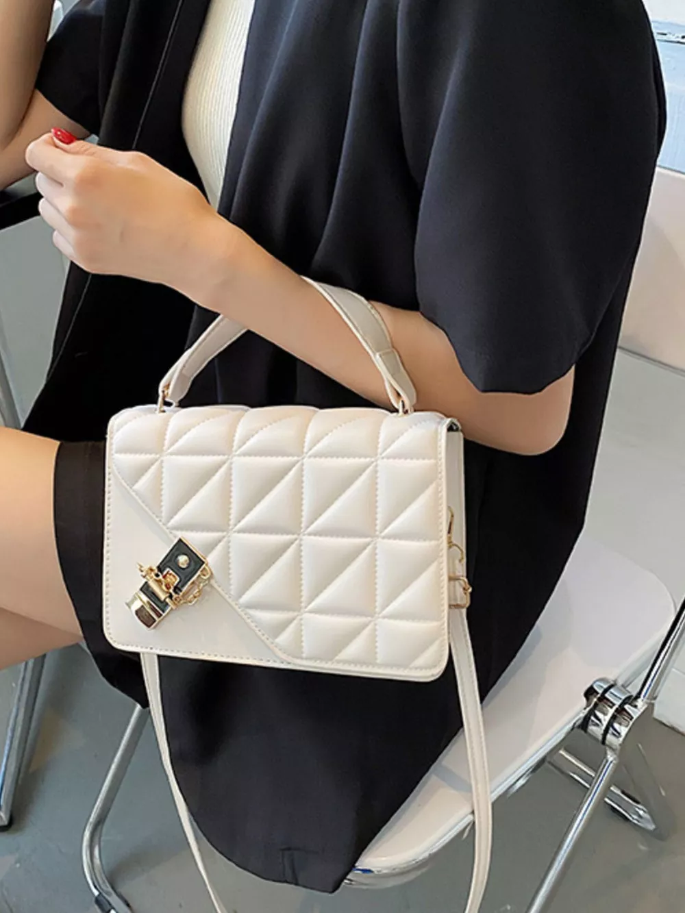 Quilted Flap Crossbody Bag, image 10