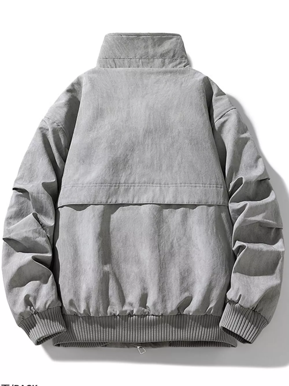 Men's Plus Size Sherpa Lined Stand Collar Bomber Jacket, image 6