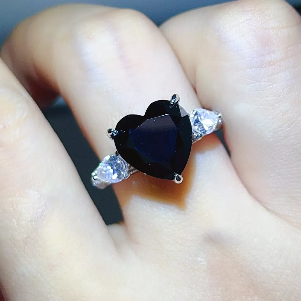 6 Carat 925 Sterling Silver Moissanite Heart Ring
