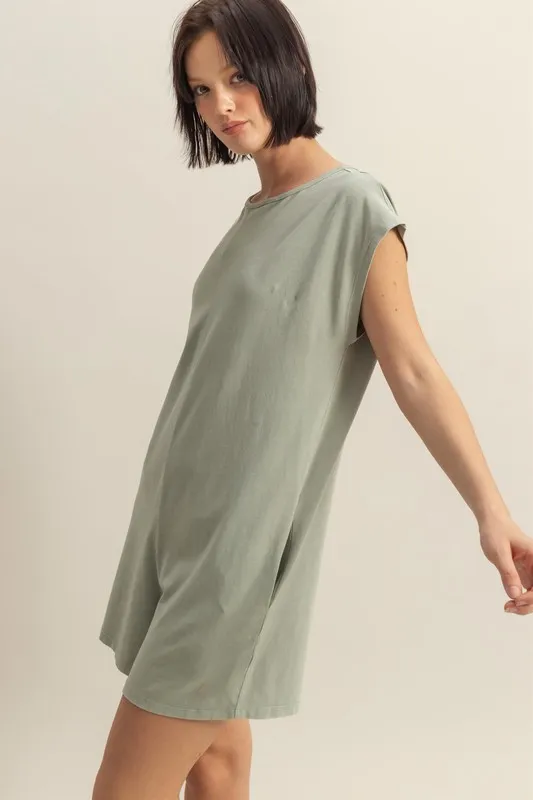 Round Neck Cap Sleeve Relaxed Fit Breezy Romper, image 2