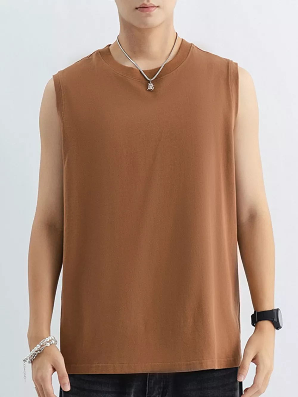 Men's Plus Size Round Neck Tank, image 4
