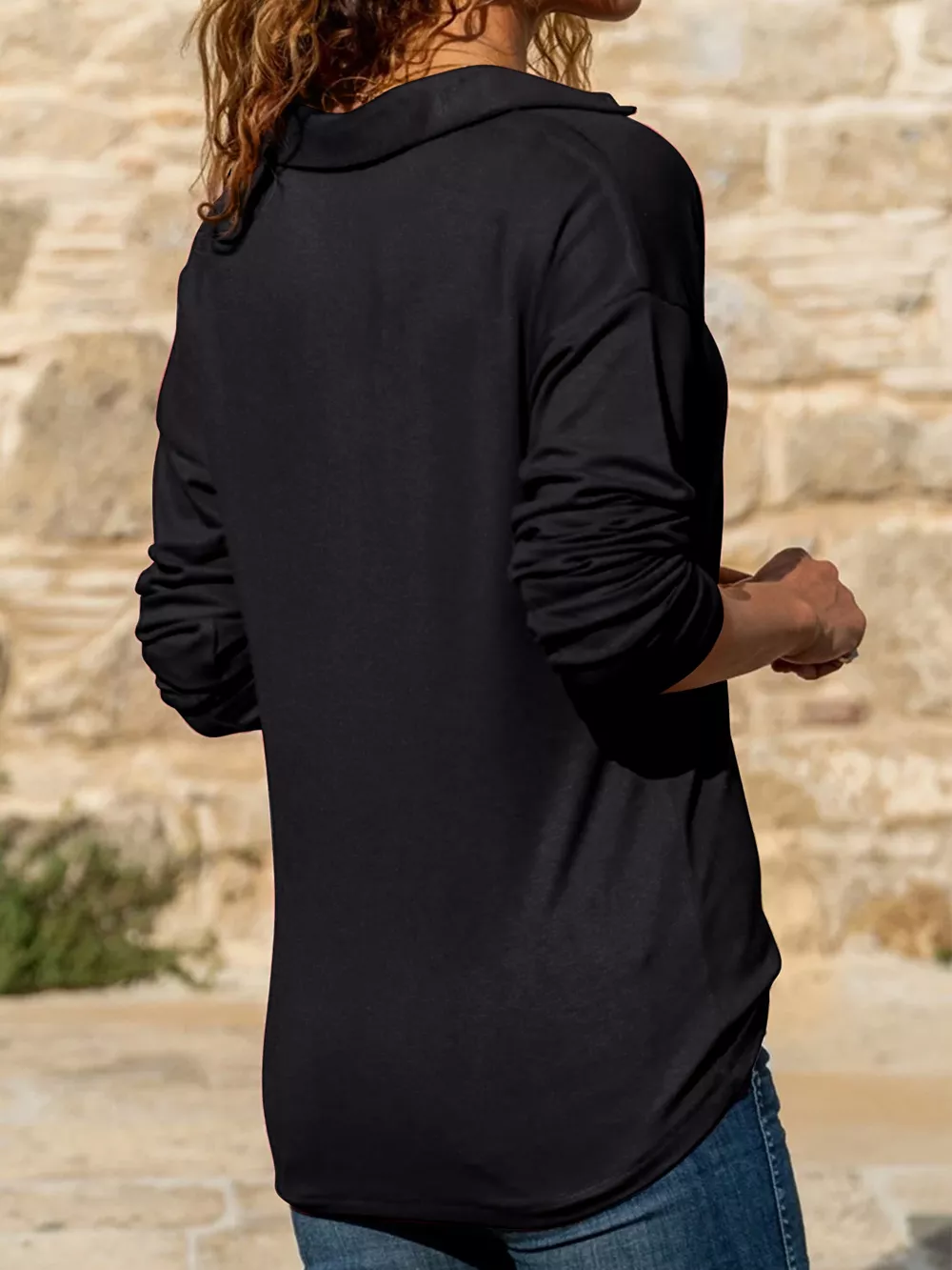 Johnny Collar Long Sleeve Top, image 5