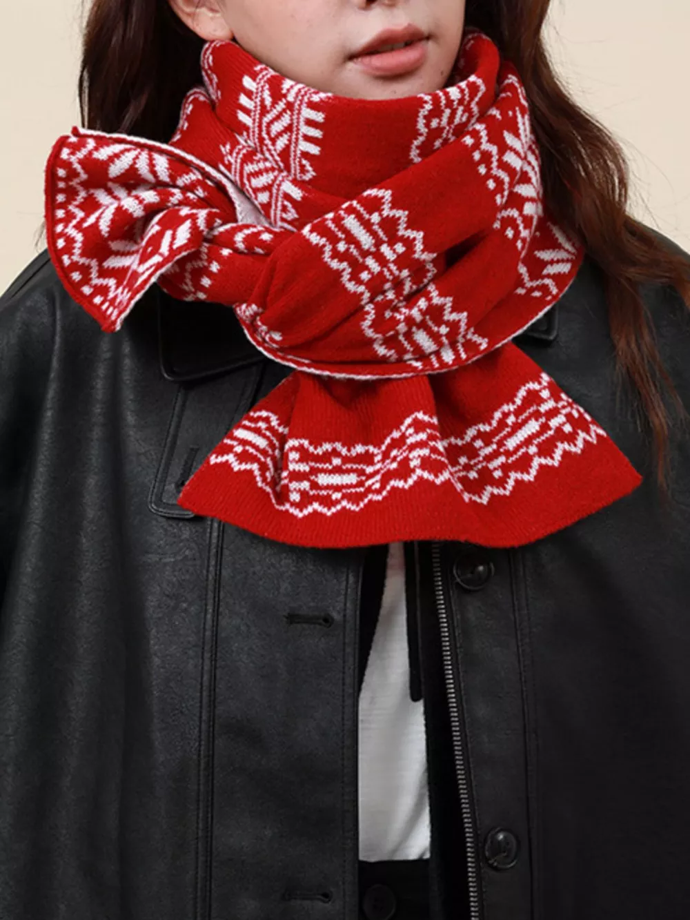 Christmas Snowflake Knit Scarf, image 6