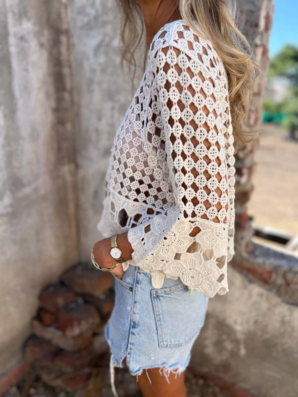 Tassel Crochet Knit Cover Up, image 4
