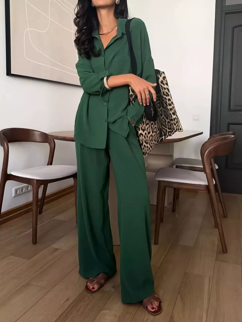Button Up Long Sleeve Shirt and Pants Set, image 15