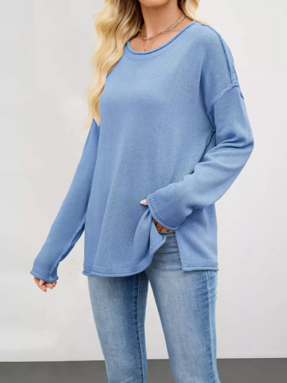 Casual Loose-Fit Crew Neck Sweater, image 2