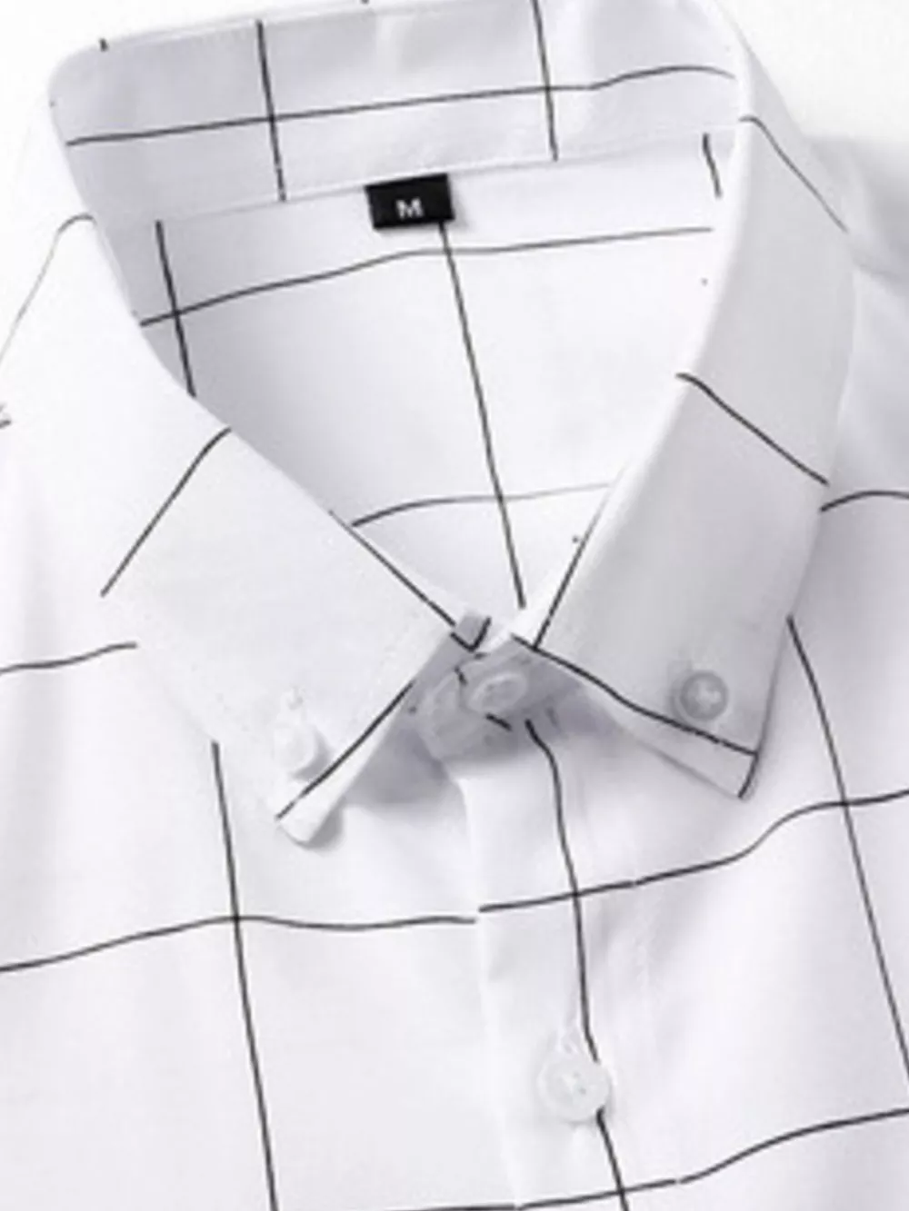 Men's Plus Size Casual Plaid Print Button-Down Shirt, image 4