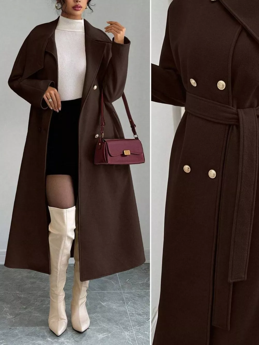 Double-Breasted Longline Coat, image 6