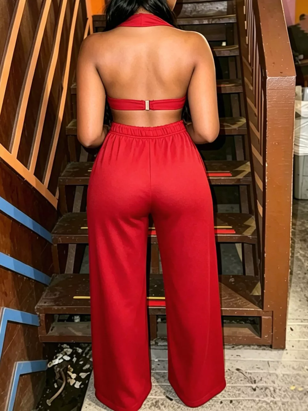 Eyelet Crop Top and Wide-Leg Pants Set, image 7