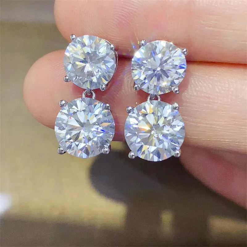10 Carat Moissanite 925 Sterling Silver Earrings, image 6