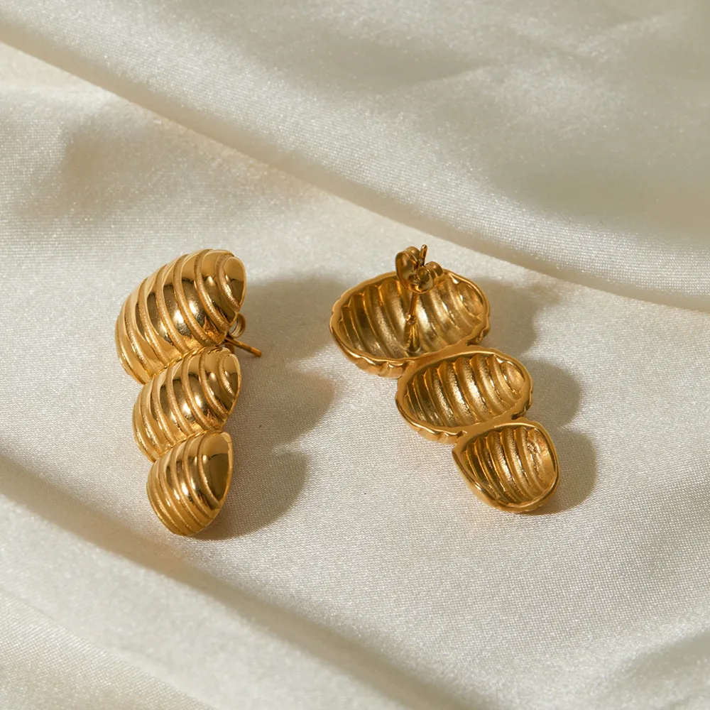 Stainless Steel Geometric Stud Earrings, image 2