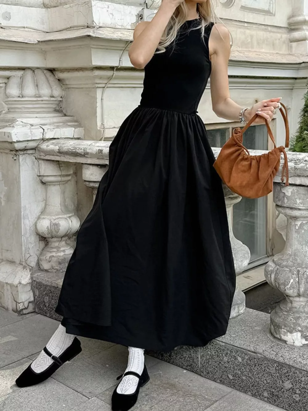 Round Neck Sleeveless Maxi Dress, image 8