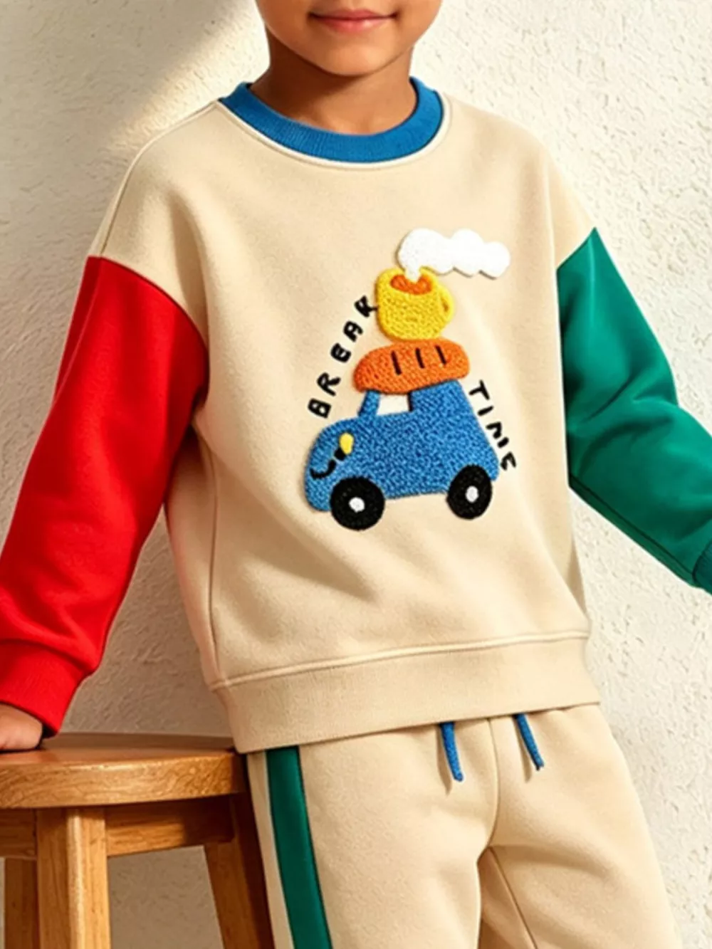 Children's Car Applique Sweatshirt and Jogger Set, image 3
