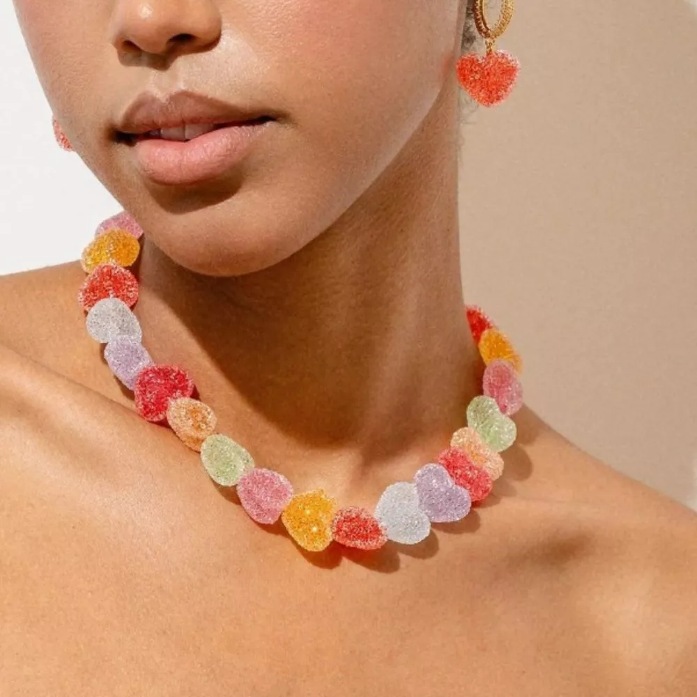 Colorful Resin Heart Necklace, image 4