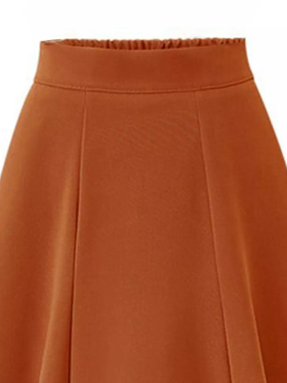 A-Line Midi Skirt with Elastic Waistband, image 3