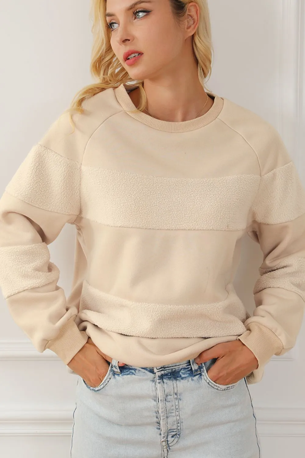 Round Neck Raglan Sleeve Sweatshirt, image 10