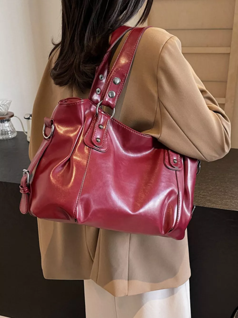 Vintage Style Leather Handbag, image 7