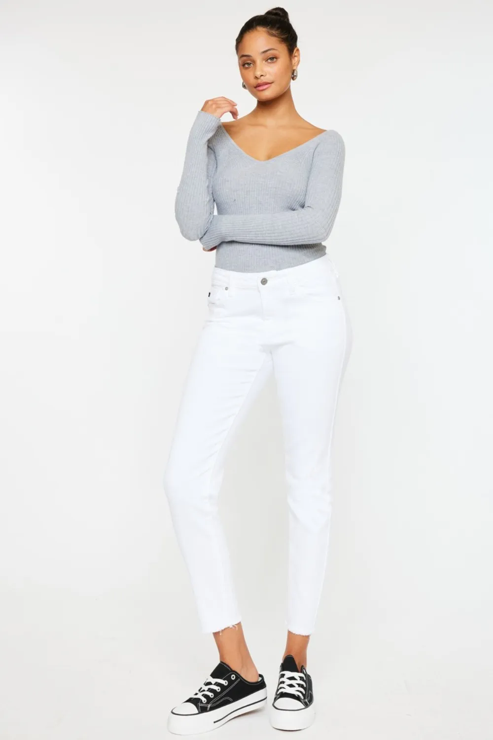 Mid Rise Ankle Skinny Jeans, image 5