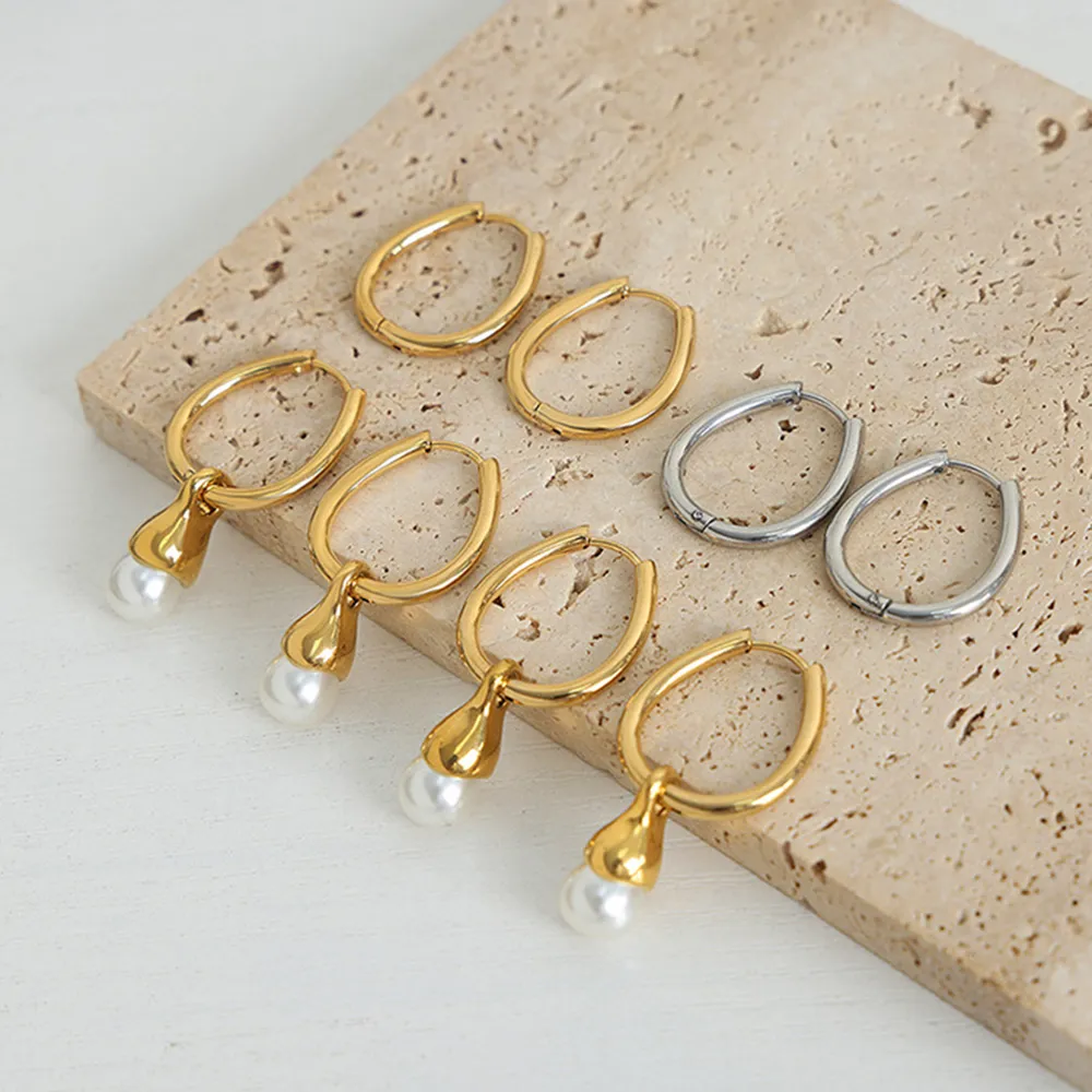 Titanium Steel Huggie Earrings, image 5