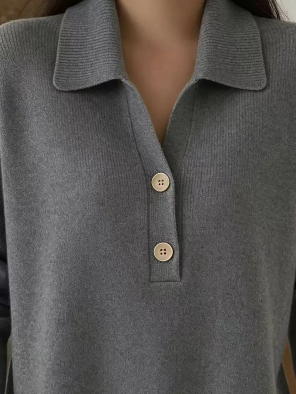 Ribbed Knit Button Detail Sweater, image 7