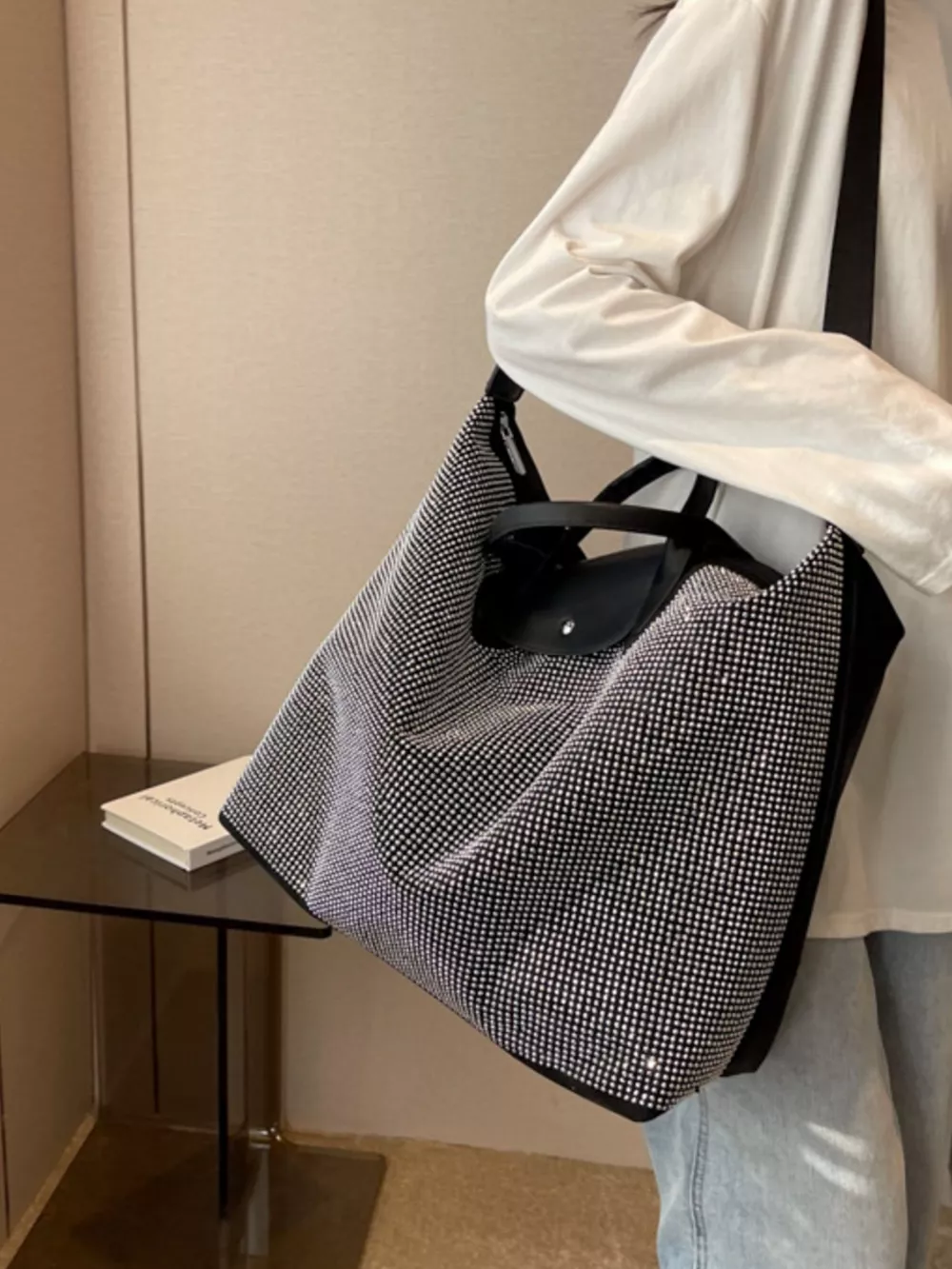 Rhinestone Embellished Crossbody Bag, image 3