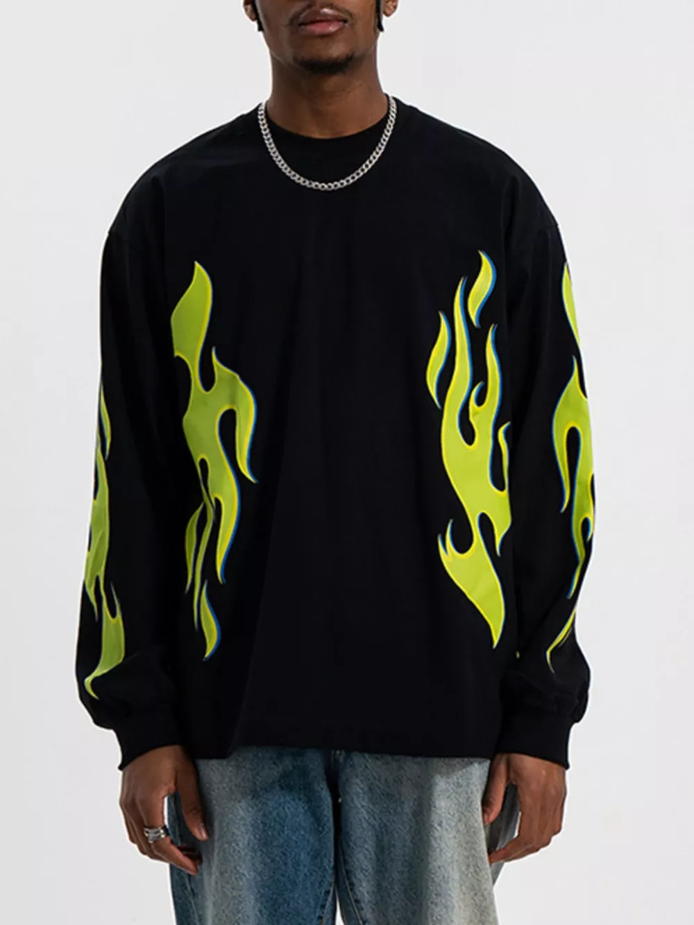 Men's Round Neck Long Sleeve T-Shirt, image 4