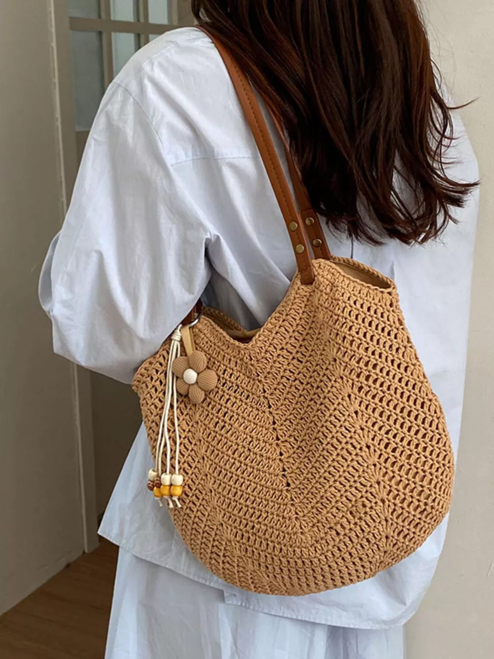 Crochet Knit Shoulder Bag, image 5