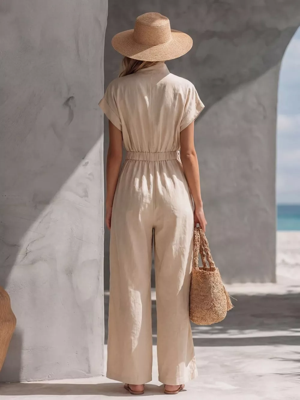 Zipper Front Wide Leg Jumpsuit, image 11