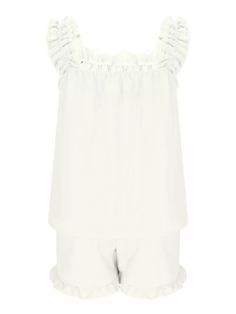 Ruffle Trim Sleeveless Top and Shorts Set, image 5