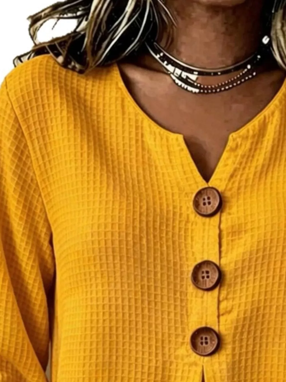 Full Size Waffle Knit Flounce Sleeve Blouse Plus Size, image 14