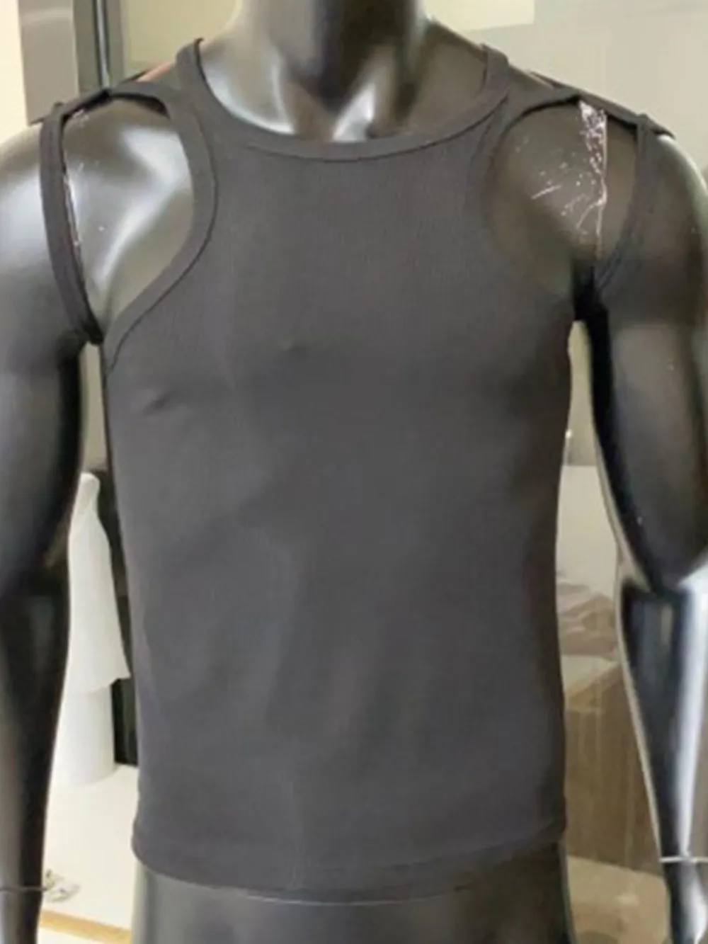 Men's Full Size Cutout Round Neck Tank Plus Size, image 6