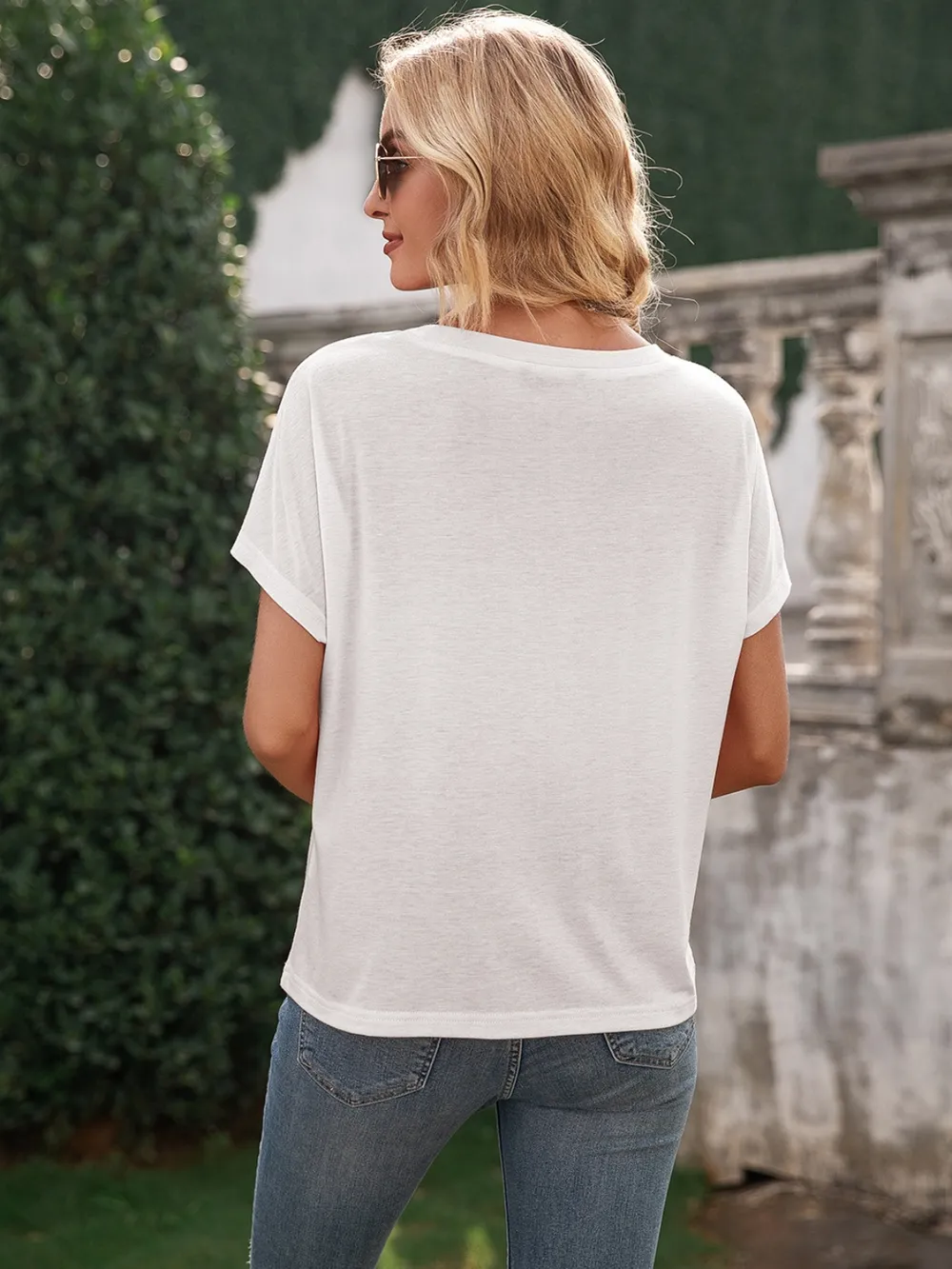 Pocketed Round Neck Short Sleeve T-Shirt, image 7