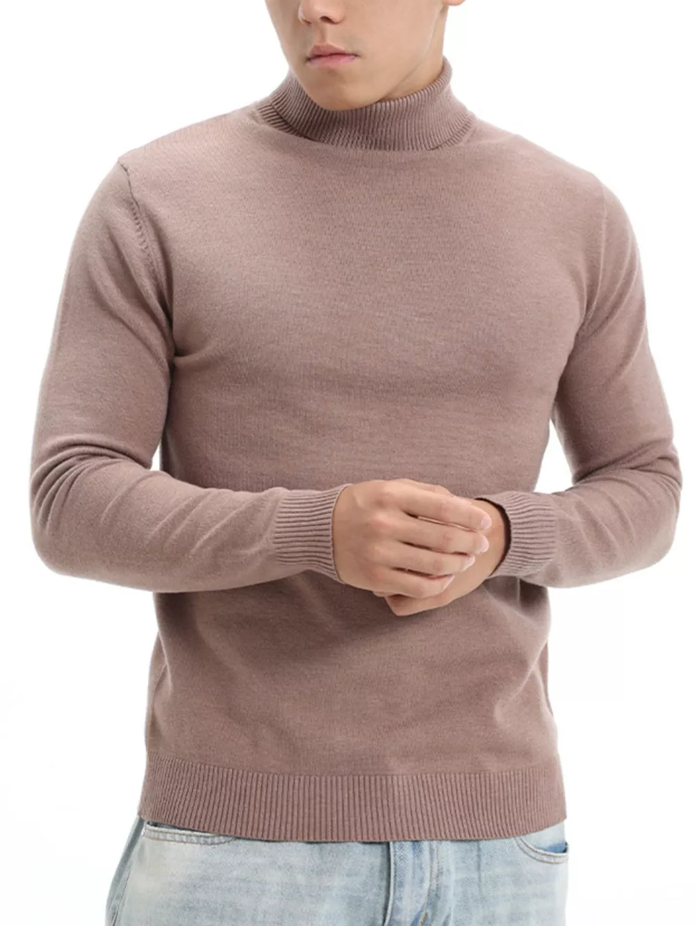 Men's Plus Size Slim-Fit Turtleneck Sweater, image 2