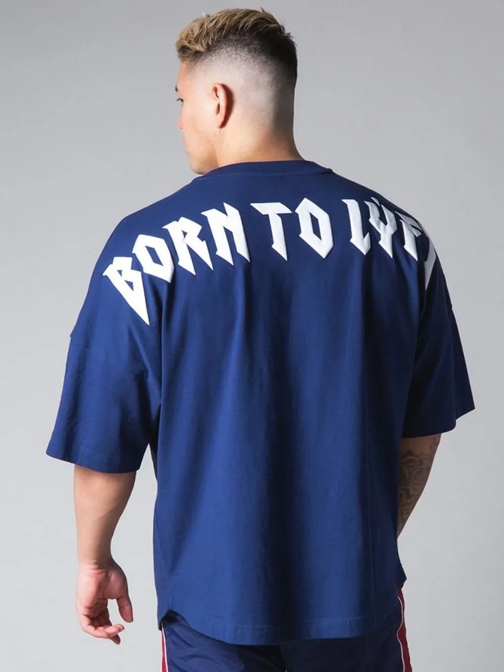 Men's Plus Size Letter Round Neck Half Sleeve T-Shirt, image 4