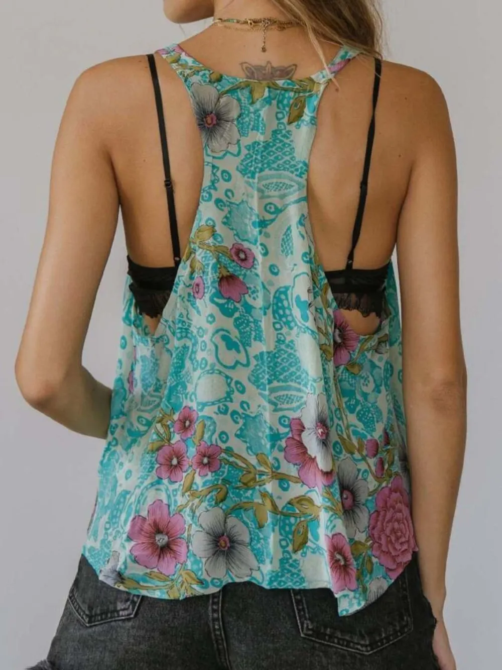 Printed Scoop Neck Tank, image 3