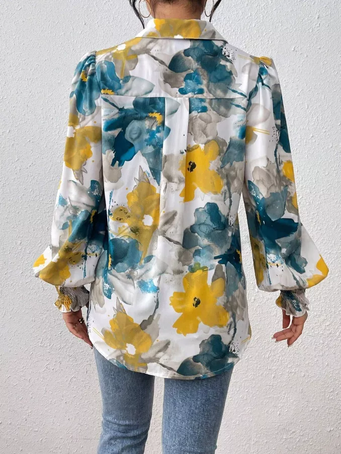 Floral Print Long Sleeve Shirt, image 4
