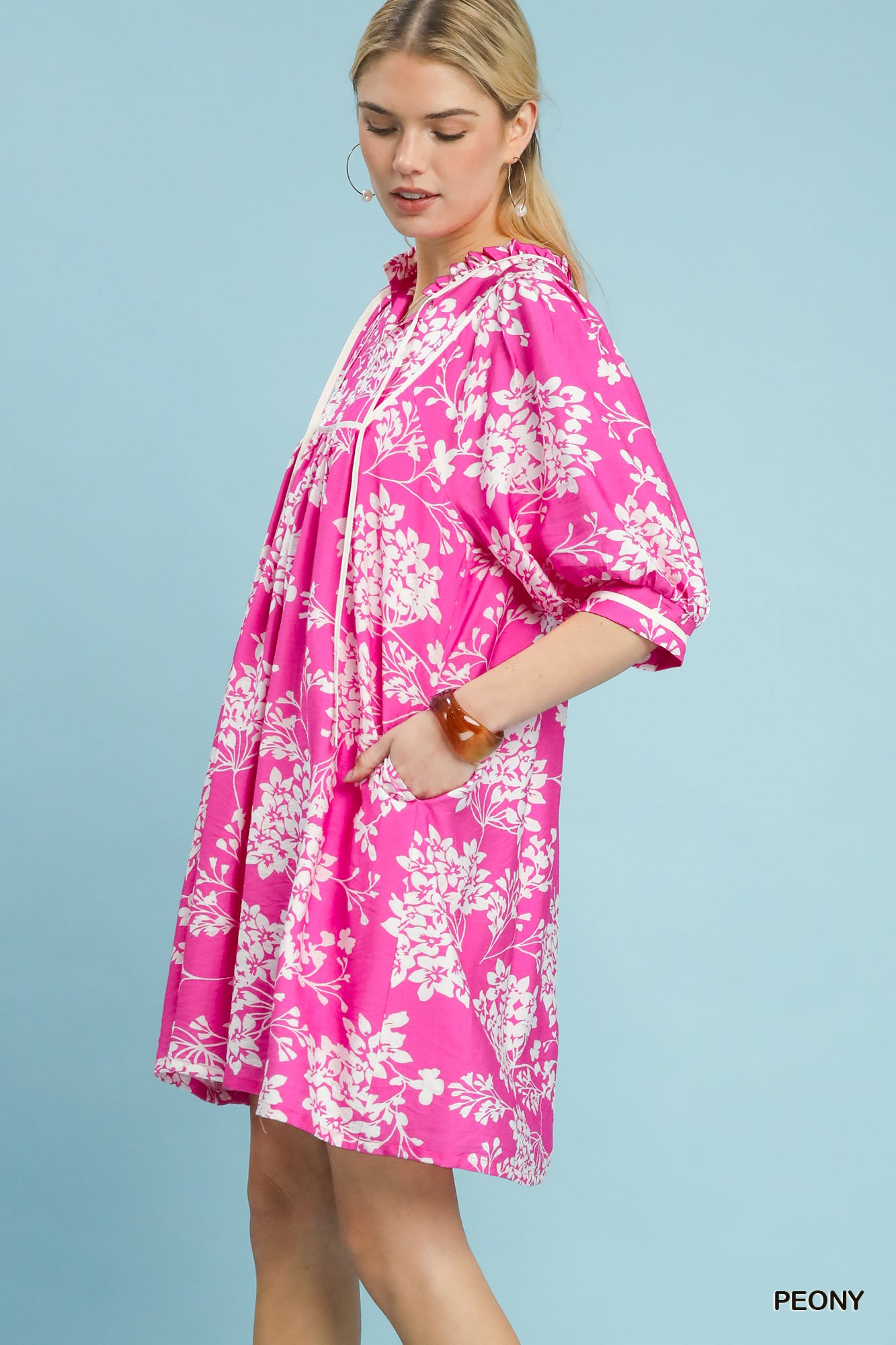 Floral Babydoll Dress with Pockets, image 3