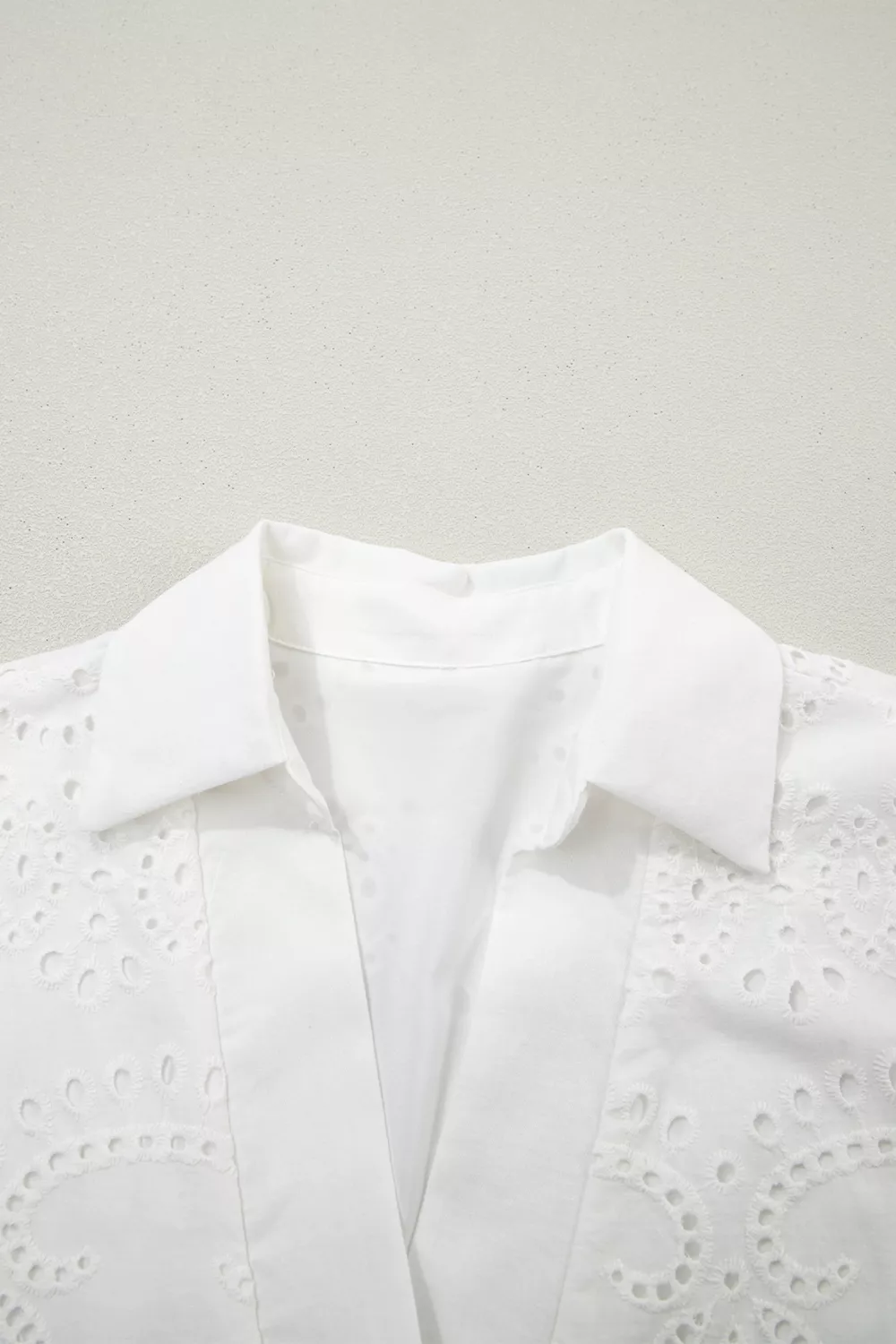 Solid Color Eyelet Embroidered T Shirt Mini Dress, image 9