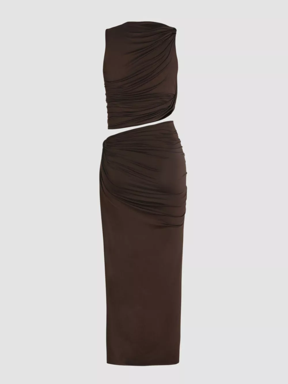 Asymmetrical Ruched Knit Top and Skirt Set, image 7