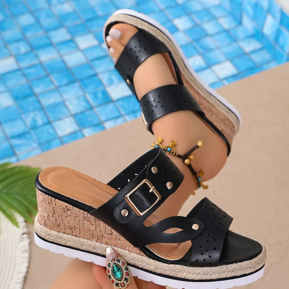 Open Toe Wedge Sandals, image 3