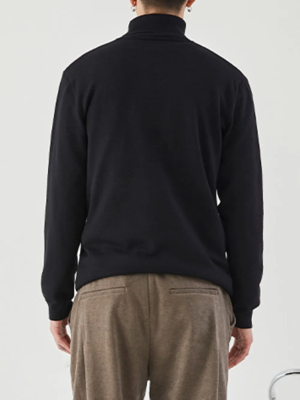 Men's Plus Size Ribbed Hem Long Sleeve Sweater, image 4