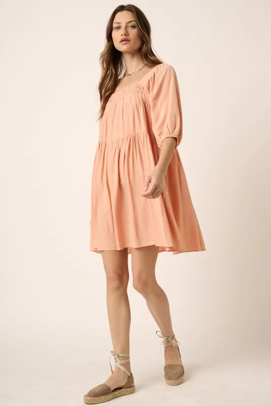 Pintuck Detail Tie Back Mini Dress, image 5