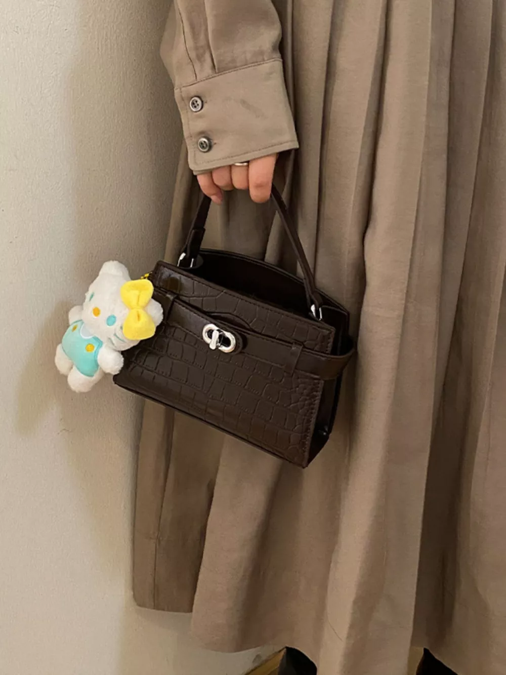 Crocodile Embossed Crossbody Bag, image 2