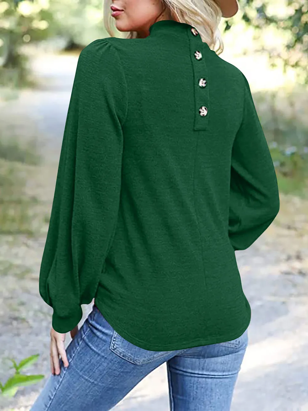 Full Size Mock Neck Long Sleeve T-Shirt, image 14