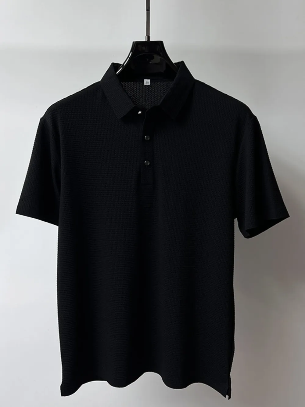 Men's Plus Size Waffle Knit Short Sleeve Polo