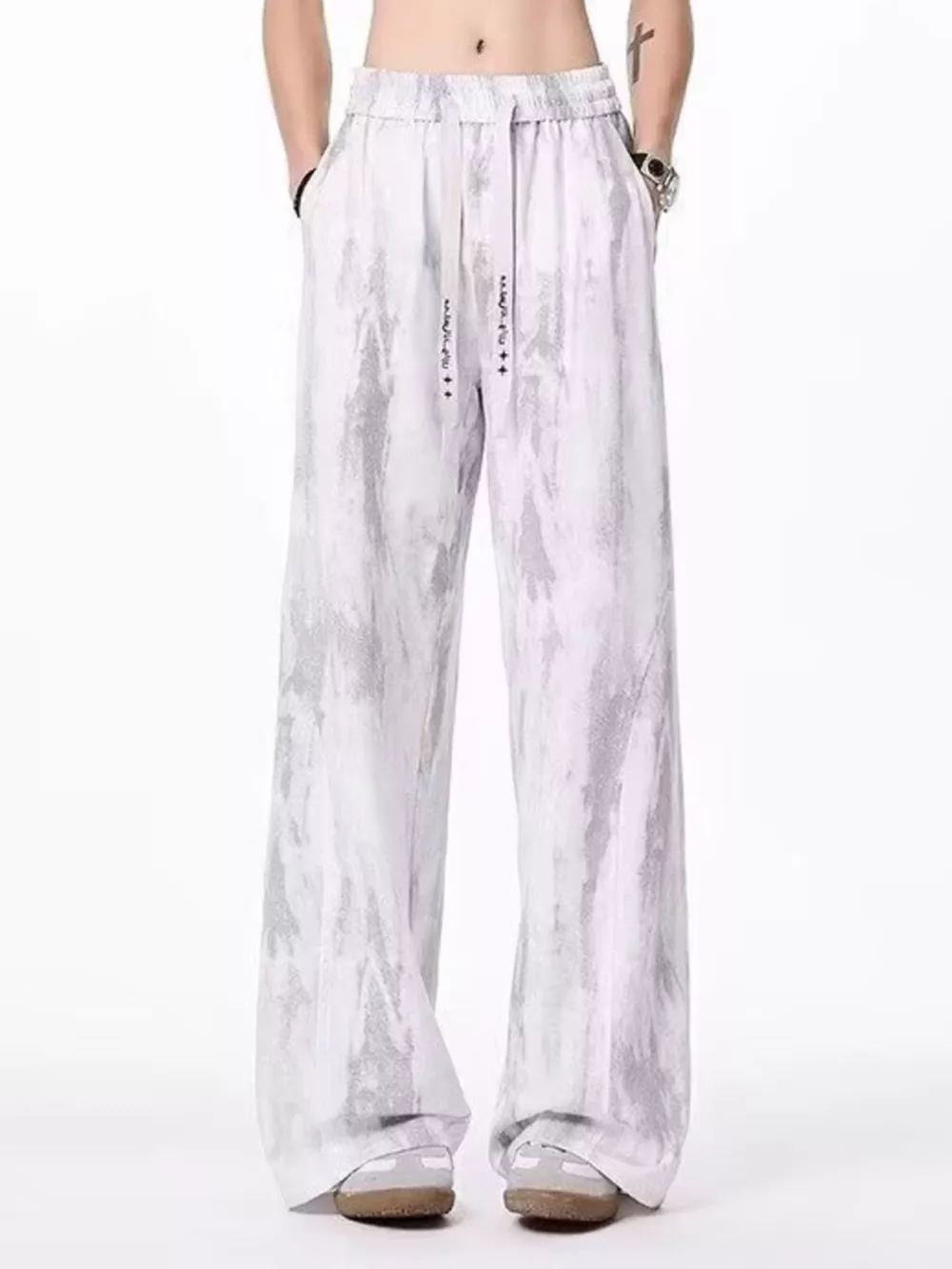 Men's Drawstring Wide-Leg Tie-Dye Casual Pants, image 5